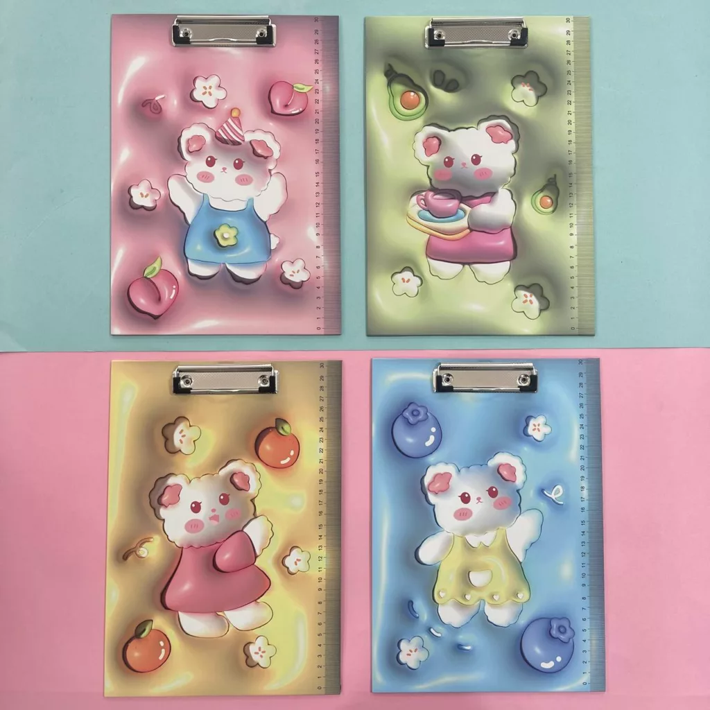 Tabla Sujeta Papel de Osos con Relieve 4 Modelos
