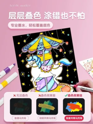 Kit Marcadores Acrílicos 12 colores doble punta - Imagen 4