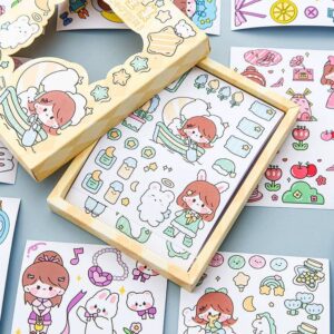 50 Stickers Kawaii Caja de Regalo 4 Diseños