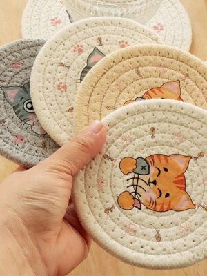 Posavasos de Gatito estilo Artesanal 4 Diseños - Imagen 4