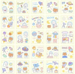 100 Stickers Espacial de Animales Caja de Regalo - Imagen 5