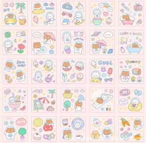 100 Stickers Espacial de Animales Caja de Regalo - Imagen 4