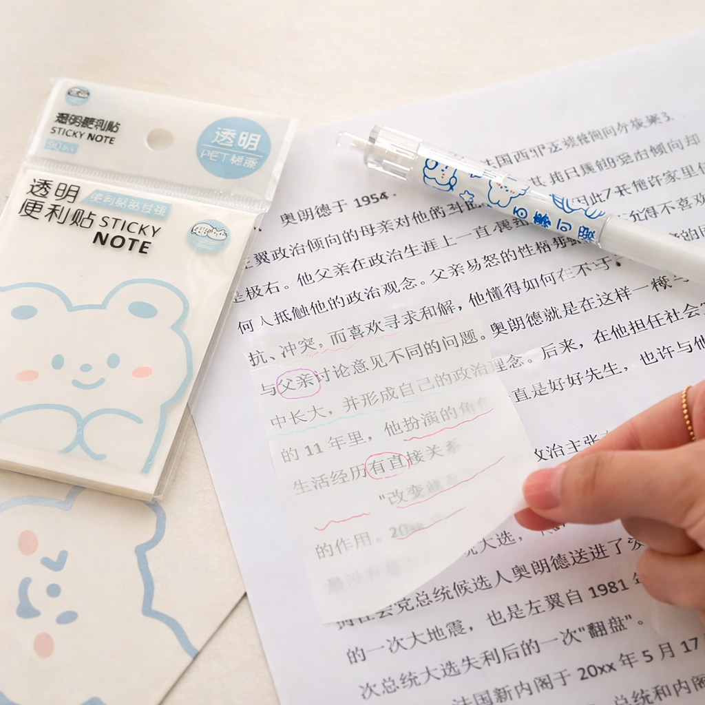 Nota Adhesiva Transparente post it 50 Hojas 2 Nota Adhesiva Transparente post it 50 Hojas - Imagen 2