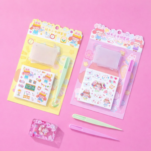 Set de stickers 6 piezas kawaii 4 colores