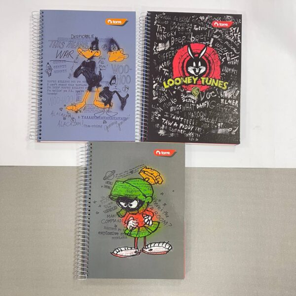 Cuadernos universitarios 3 materias Looney Tunes 4 unidades por paquete