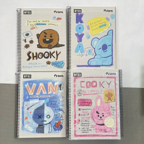 Cuaderno universitario 3 materias BT21 4 unidades por paquete