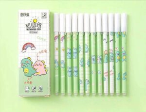 Set 12 lapiceras tinta azul 4 modelos Mina 0.5 mm solo diinosaurio