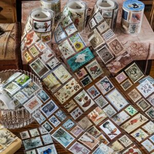 Rollo de stickers vintage pegatinas 4 diseños - Imagen 4