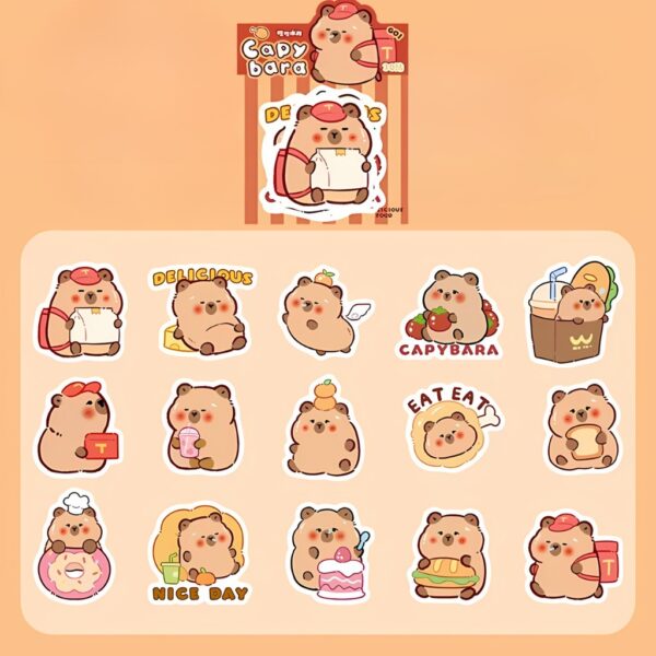 Stickers de Divertidos Capybaras 30 Pcs - Imagen 4