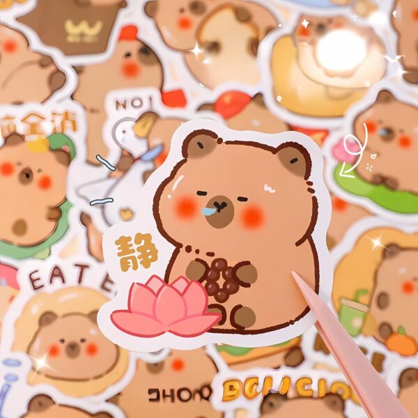 Stickers de Divertidos Capybaras 30 Pcs - Imagen 3