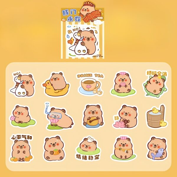 Stickers de Divertidos Capybaras 30 Pcs - Imagen 2