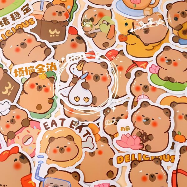 Stickers de Divertidos Capybaras 30 Pcs