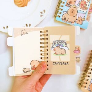 Mini Libreta argollada con separadores Divertidos Capybaras - Imagen 5
