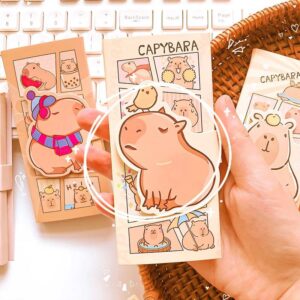 mini Libreta con broche Adorable Capybara estilo folleto - Imagen 2