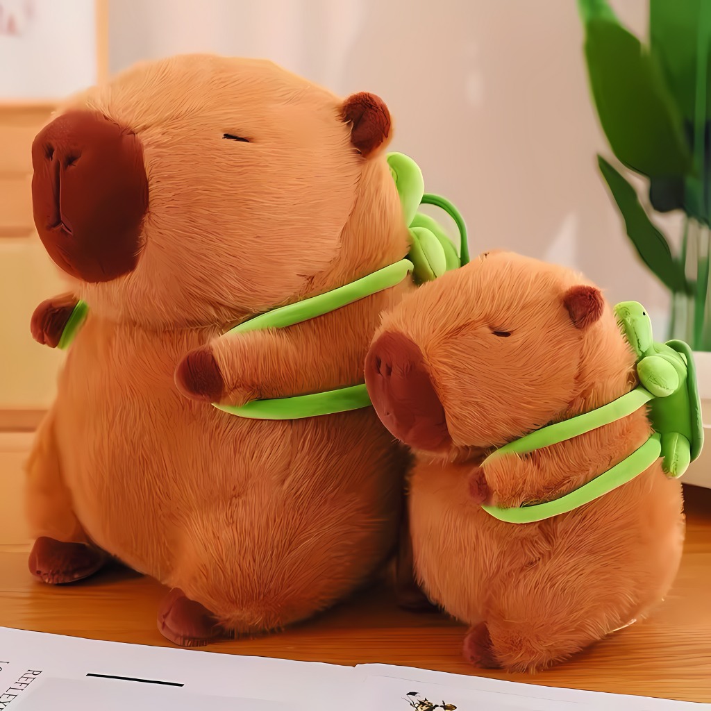 Adorables peluches capybara con Mochila de tortuga de 22 a 55 cm 5 Adorables peluches capybara con Mochila de tortuga de 22 a 55 cm - Imagen 5