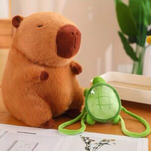 Adorables peluches capybara con Mochila de tortuga de 22 a 55 cm - Imagen 2