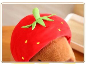 Capyfrutilla hermoso peluche de felpa con gorrito de fruta - Imagen 4
