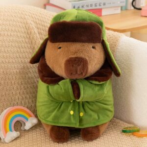 Peluche de felpa capybara con Abrigo militar de 30 cm - Imagen 1