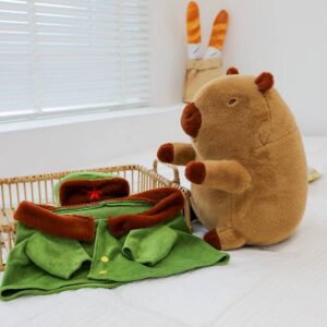 Peluche de felpa capybara con Abrigo militar de 30 cm - Imagen 3