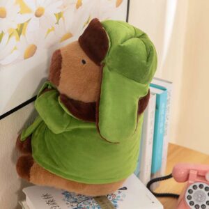 Peluche de felpa capybara con Abrigo militar de 30 cm - Imagen 4