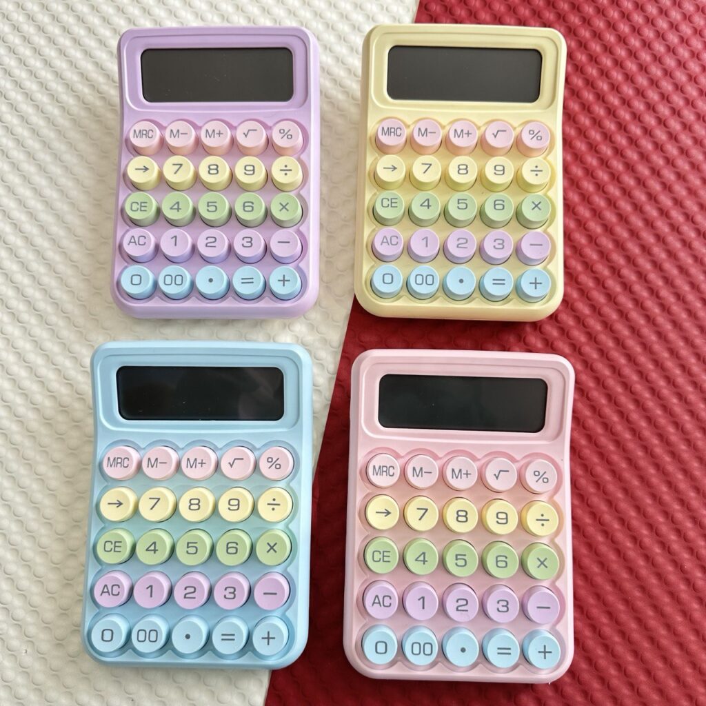 Calculadora Kawaii de Botones Grandes, Colores Pastel