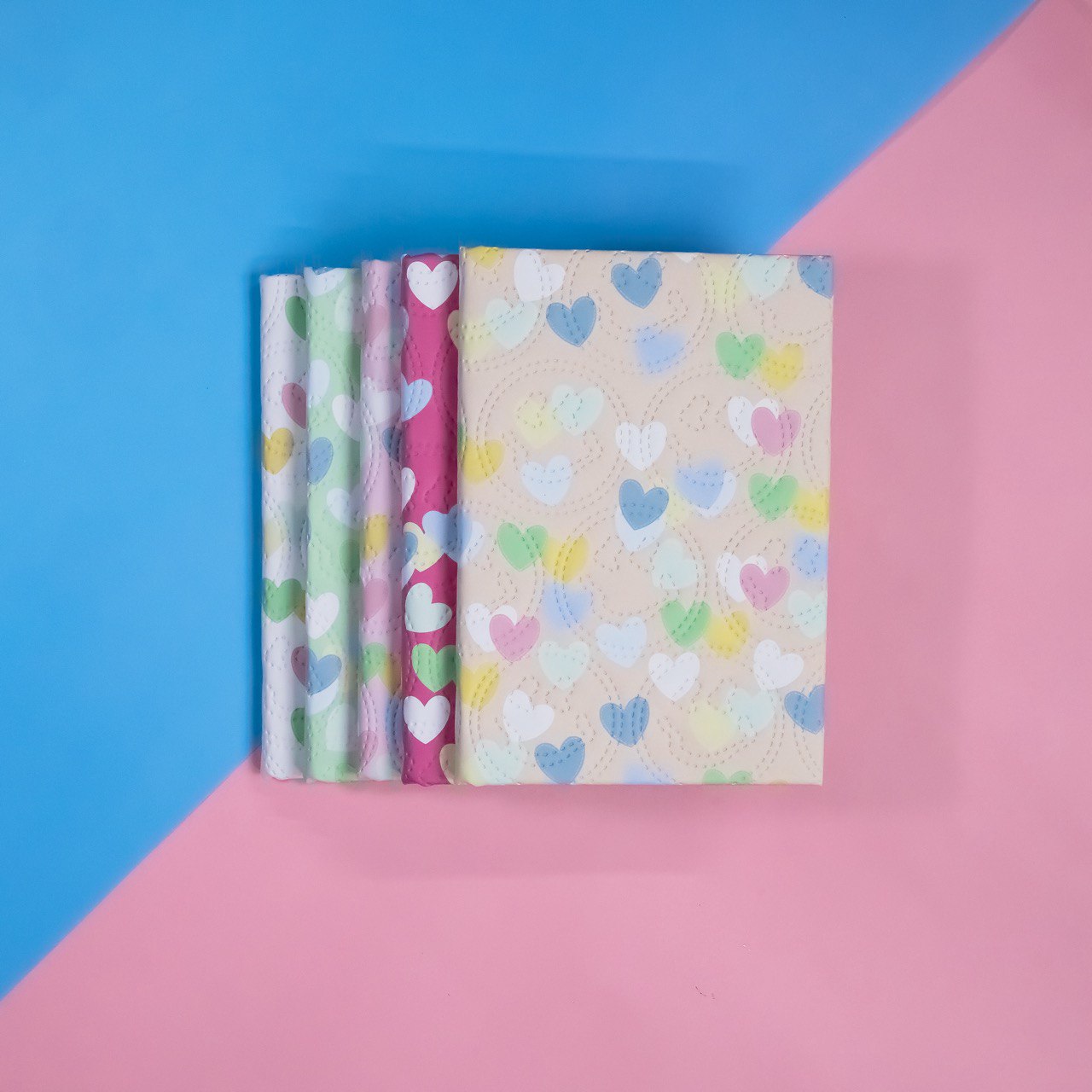 Libreta Colorida Corazón, 160 Páginas, Líneas Blancas