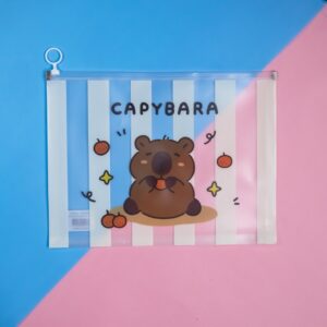 Bolsa con Cremallera de Rayas con Diseño de Capybara - Imagen 6