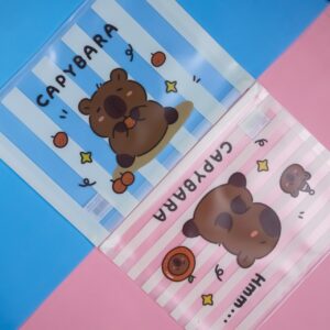 Bolsa con Cremallera de Rayas con Diseño de Capybara - Imagen 5