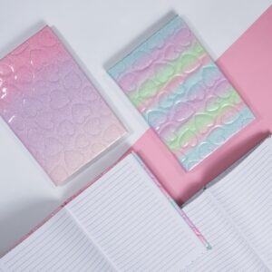 Libreta Corazón Glitter, 160 Páginas