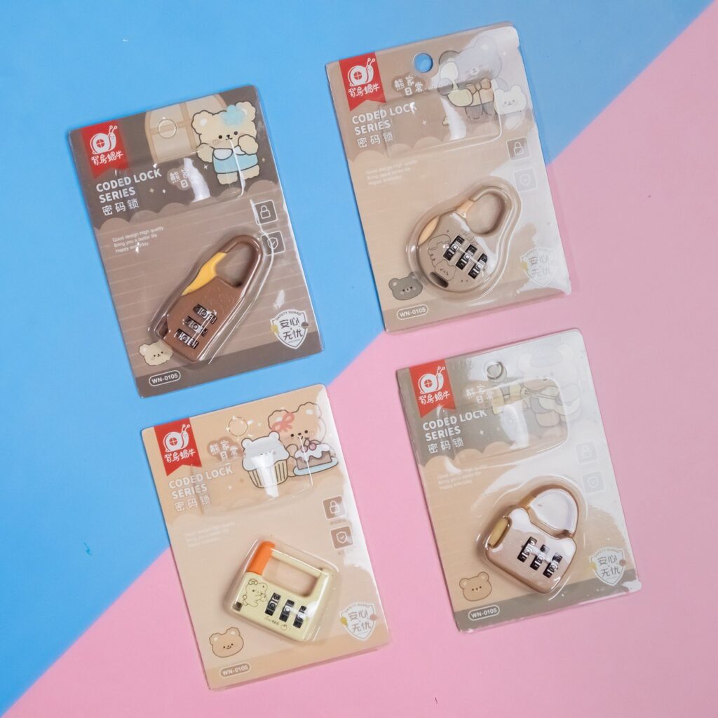 Candado con Diseño de Osito con Cerradura de Cifra, 4 Modelos Surtidos