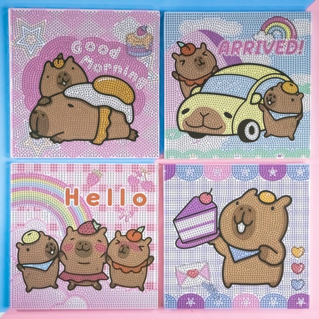Dibujo de Diamante Pequeño Capybara, 4 Modelos Surtidos