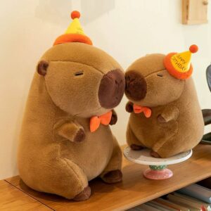 Peluche de felpa Capybara con Moño y Gorro de Cumpleaños - Imagen 6