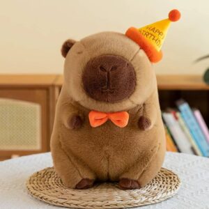 Peluche de felpa Capybara con Moño y Gorro de Cumpleaños - Imagen 5