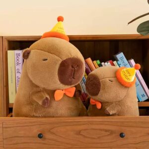 Peluche de felpa Capybara con Moño y Gorro de Cumpleaños - Imagen 4