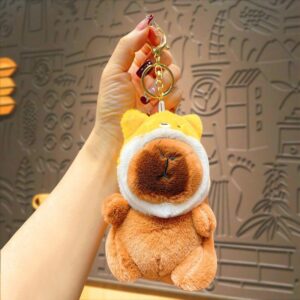 Llavero de Peluche Capybara con Gorros de Animales - Imagen 5