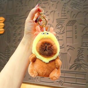 Llavero de Peluche Capybara con Gorros de Animales - Imagen 2