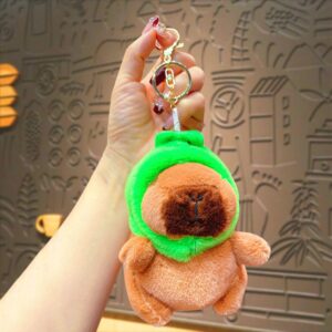 Llavero de Peluche Capybara con Gorros de Animales - Imagen 3