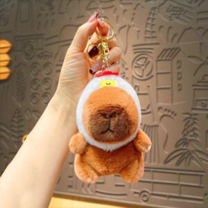 Llavero de Peluche Capybara con Gorros de Animales - Imagen 4