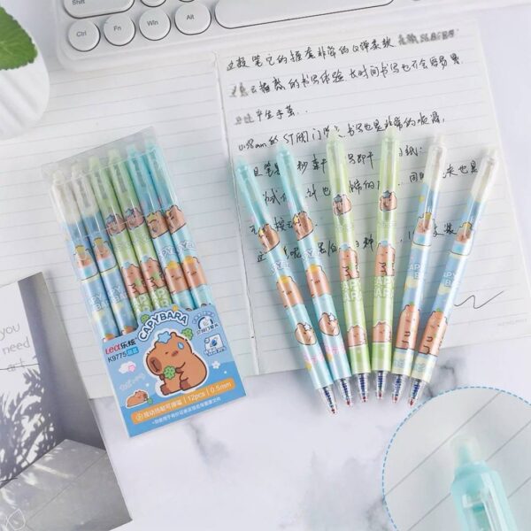 Set de Lapices capybara Tinta gel azul - Imagen 4
