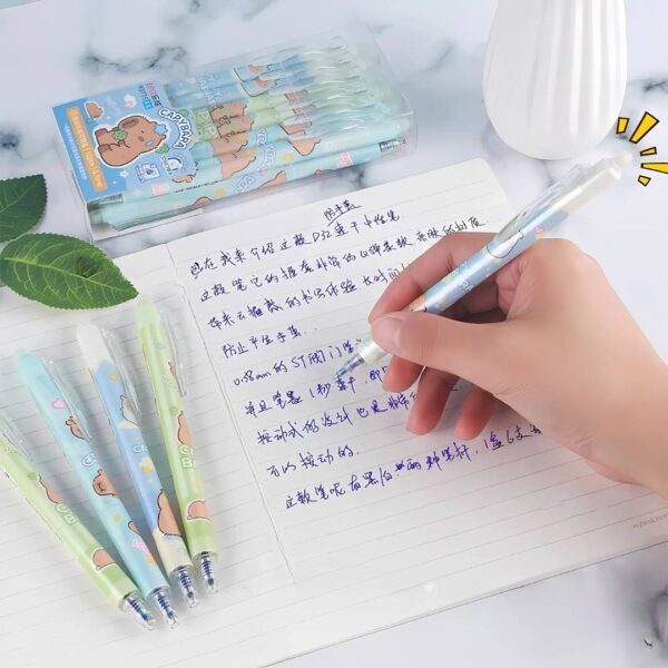 Set de Lapices capybara Tinta gel azul - Imagen 3
