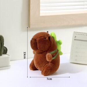 Llavero de Peluche Capybara mochila de tortuga y gorro de frutilla - Imagen 3
