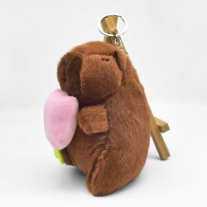 Llavero de Peluche Capybara con Flor, 12 cm - Imagen 6