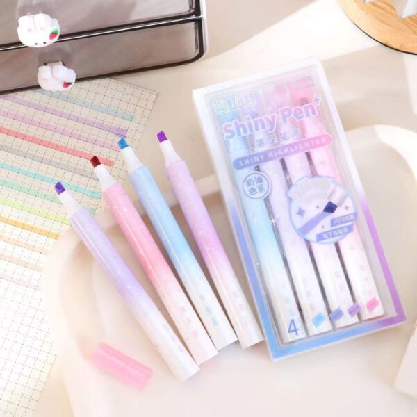 Destacador Fluorescente con Glitter, 4 Colores - Imagen 5