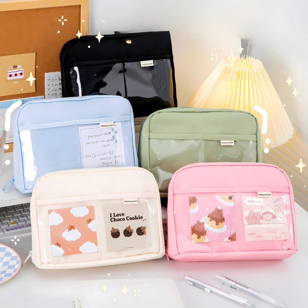 Estuche con Múltiples Compartimientos, 5 Colores Surtidos