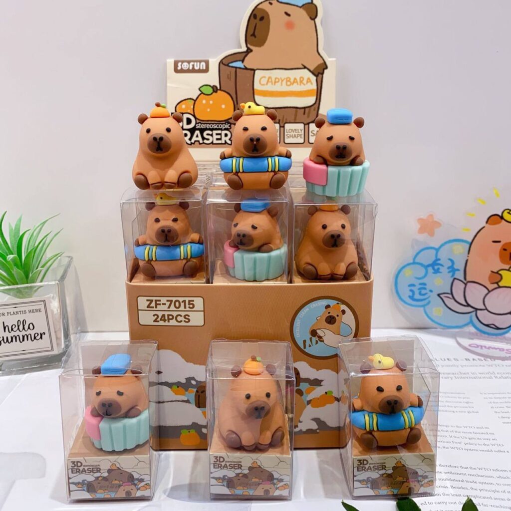 Goma de Borrar Capybara, 3 Modelos Surtidos