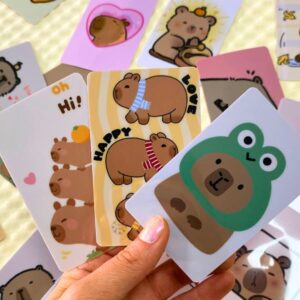 Tira de Pegatinas para Tarjetas con Diseño de Capybara 100 Piezas - Imagen 3