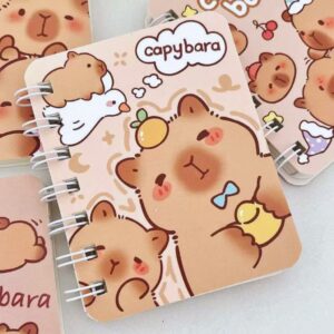 Mini Libreta Kawaii Argollada de Capybara, 80 Hojas, 4 Diseños Encantadores - Imagen 5