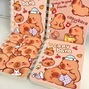Mini Libreta Kawaii Argollada de Capybara, 80 Hojas, 4 Diseños Encantadores - Imagen 3