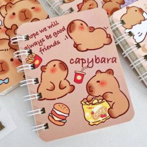Mini Libreta Kawaii Argollada de Capybara, 80 Hojas, 4 Diseños Encantadores - Imagen 4