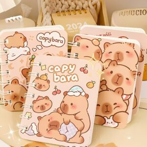 Mini Libreta Kawaii Argollada de Capybara, 80 Hojas, 4 Diseños Encantadores - Imagen 6
